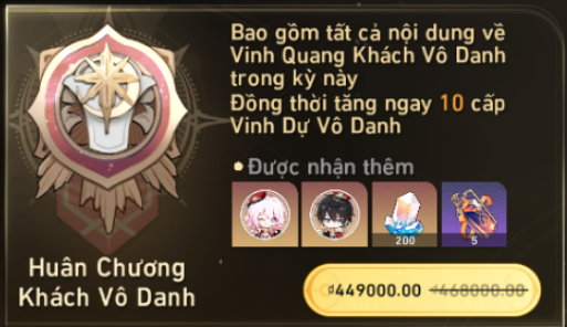 Gói Huân Chương Khách Vô Danh (BPass 20) [Honkai: Star Rail]