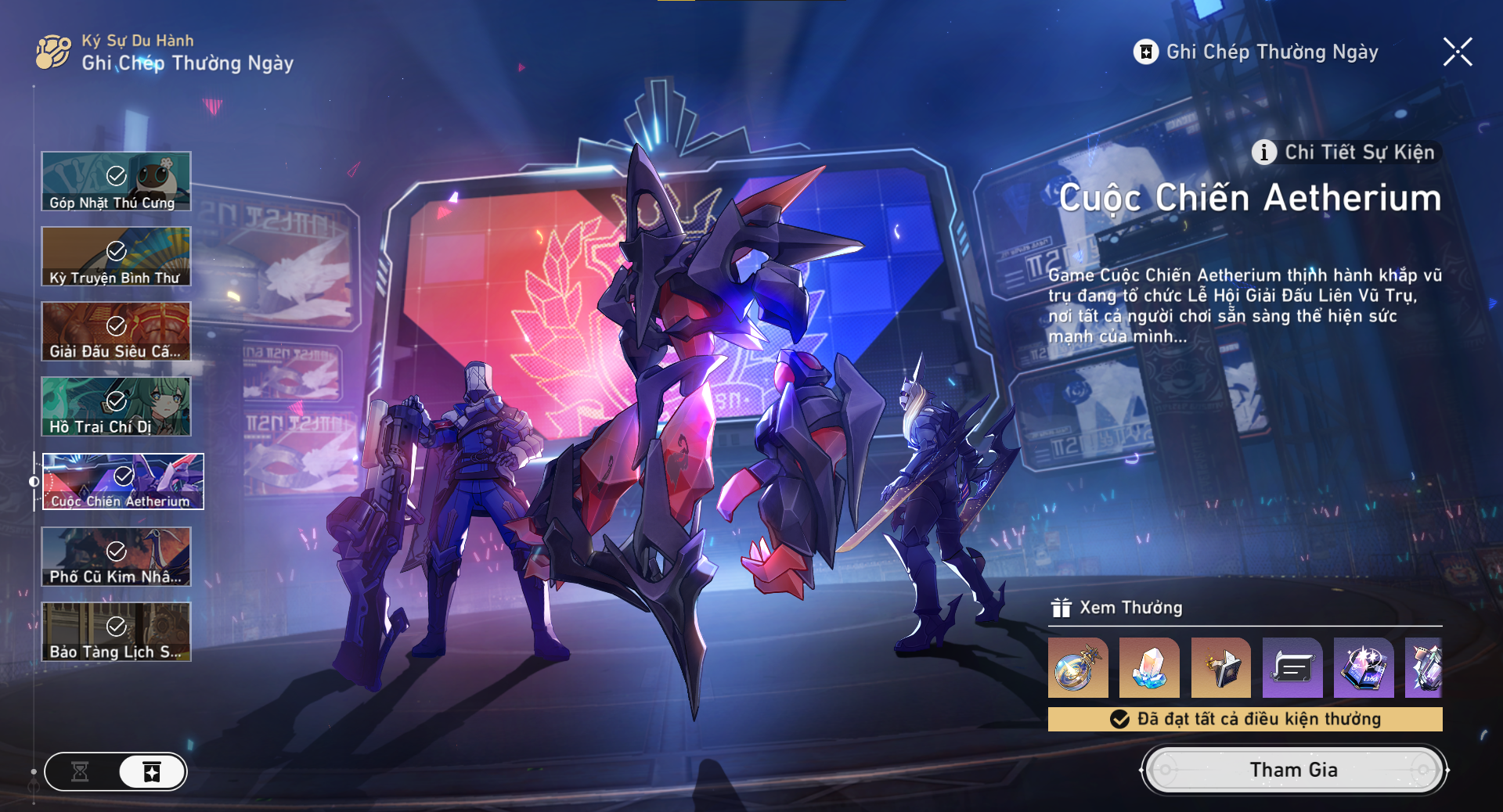 [HSR] Gói cày Full Event "Cuộc Chiến Aetherium" - Ghi Chép Thường Ngày