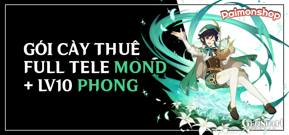 Gói cày thuê Full Tele (Mond/)+ Lv 10 Phong Thần Đồng