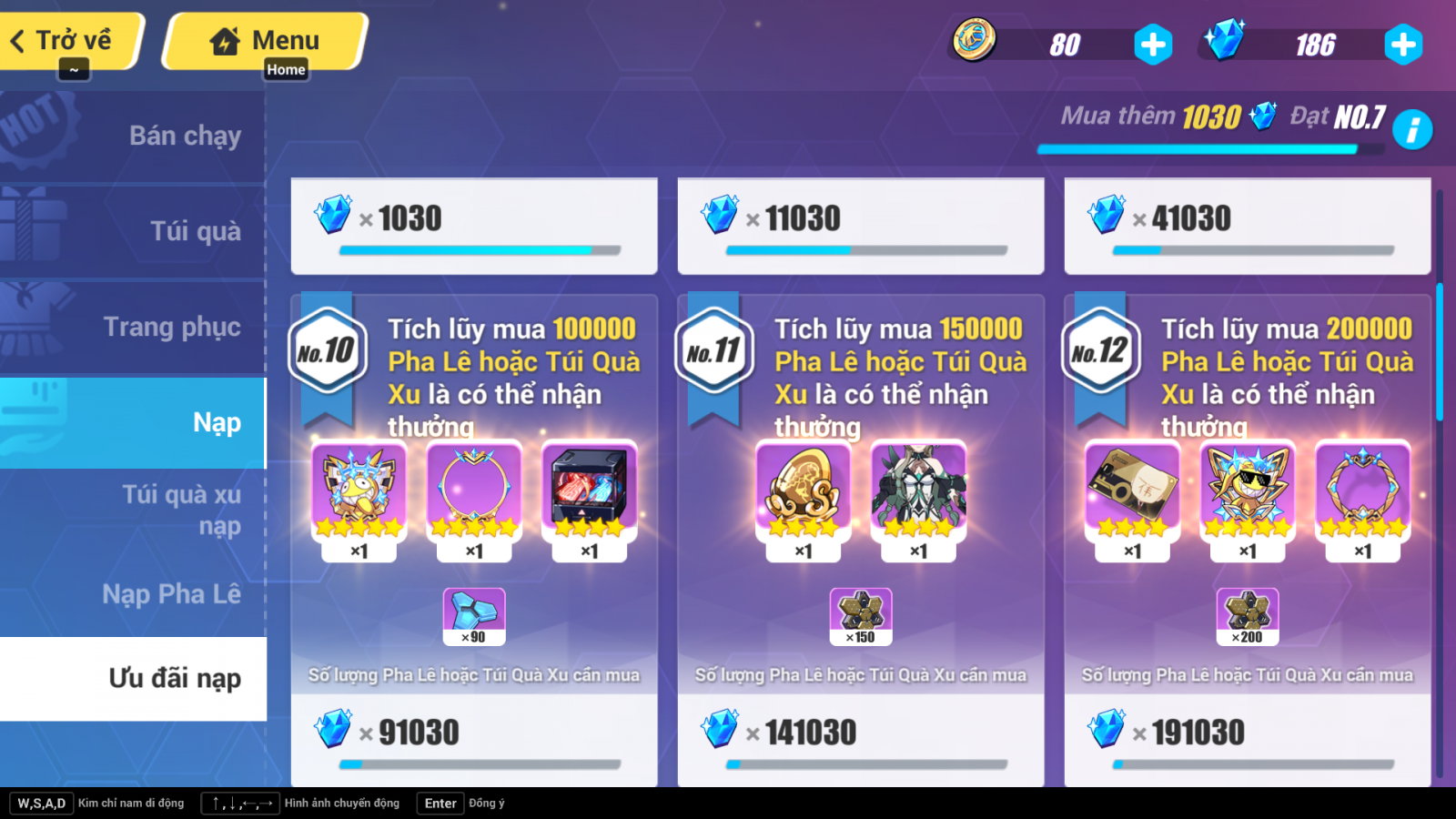 Gói 1980 Bchips Honkai Impact