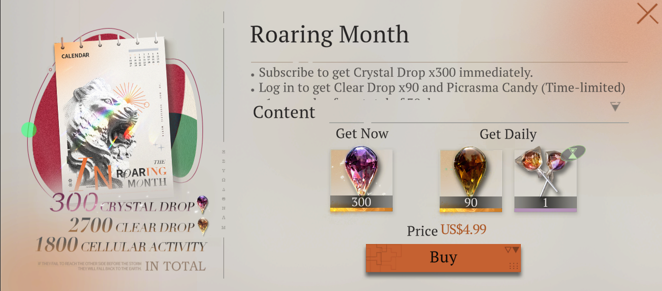 Gói Roar Month (MP) [Reverse: 1999]