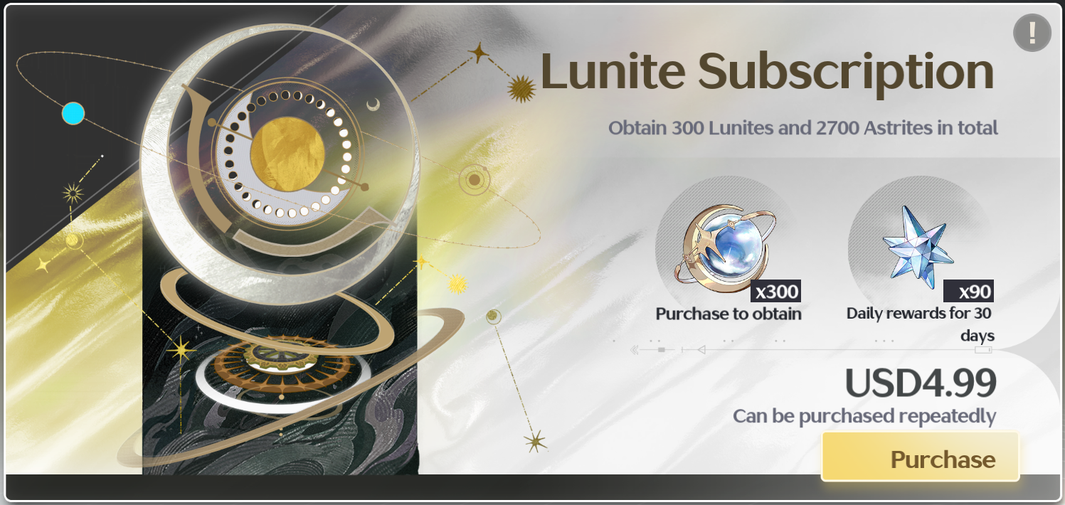 Gói Thẻ Tháng Lunite Subscription - Wuthering Waves (30d)